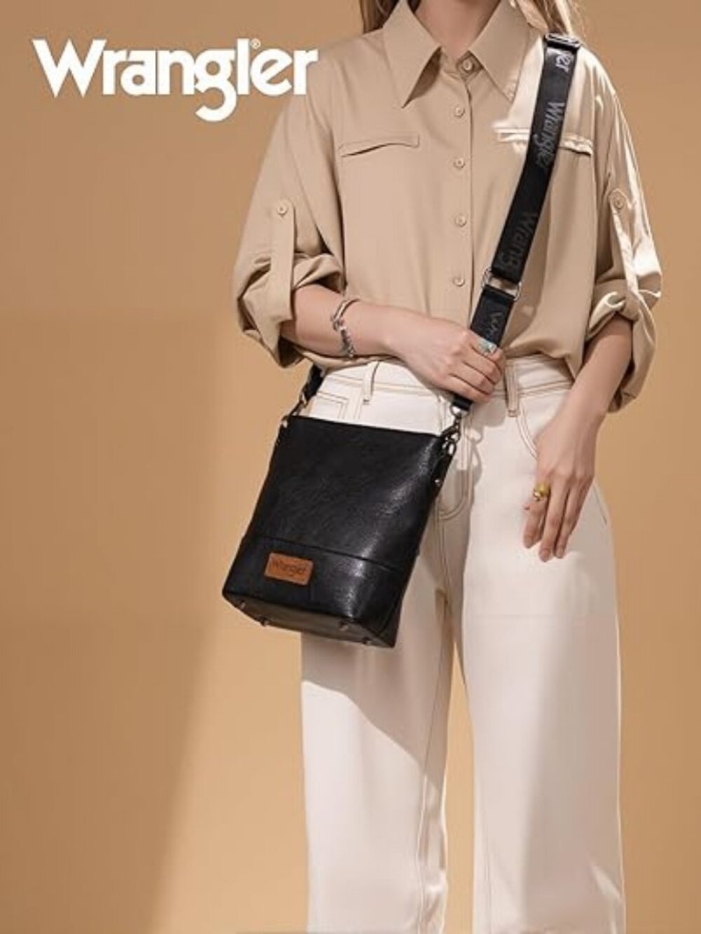 Elegant Comfortable Classic Leather Crossbody Bag, Wrangler